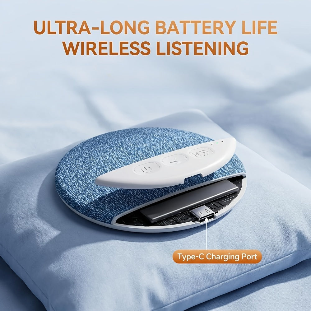 Ultra Slim Under Pillow Sleep Speaker with White Noise, Bluetooth 5.4 Pillow Headphones for Side Sleepers
