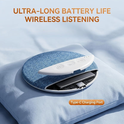 Ultra Slim Under Pillow Sleep Speaker with White Noise, Bluetooth 5.4 Pillow Headphones for Side Sleepers