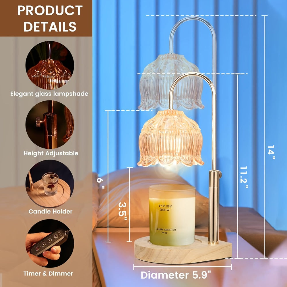 Candle Warmer Lamp Adjustable Height Dimmable Flameless Scented Wax Melt Vintage Iron for Everyday Face, Beard and Body Grooming