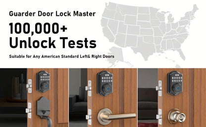 Keypad Deadbolt Lock Fingerprint Keyless Entry, Electronic Door Lock with Code Fingerprint & Key