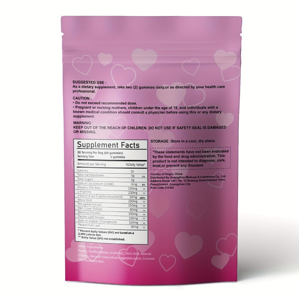 Women's Pheromone Gummies with L-Arginine, Maca & Beetroot, Natural Attraction, Confidence & Feminine Balance Supplement