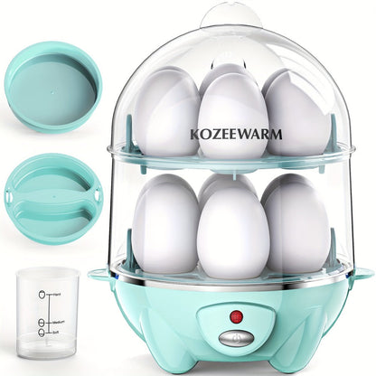 Electric Egg Boiler & Cooker with Auto Shut-Off, Single & Double Layer, Multi-Function for Hard Boiled