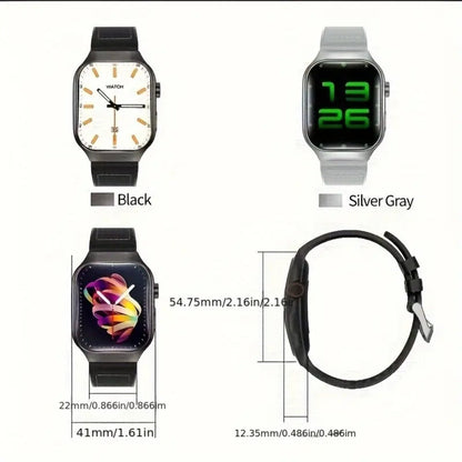 Smart Watch 2.01-Inch Curved Display with Music Control, Message Alerts and Slim Black Band