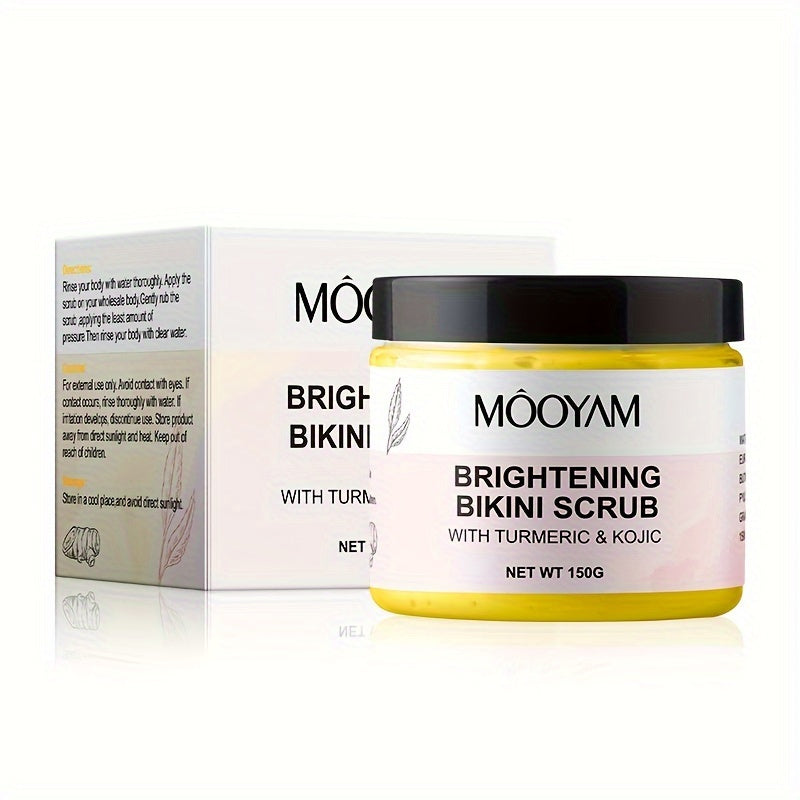 Glycolic Acid Bikini Area Scrub 150g, Kojic Acid & Turmeric Exfoliating Paste, Brightening Treatment