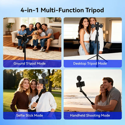 AI Tracking Tripod with Built-In LED Fill Light & Bluetooth Remote for an Everyday Personal Care Routine