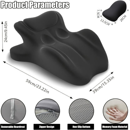 Wedge Pillow for Stomach Sleepers - Memory Foam Support for Cervical, Lumbar & Leg Elevation, Breathable Cover