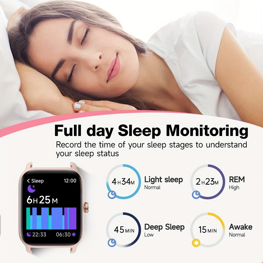 Smartwatch with Built-in Alexa FAWEIO 1.8" HD Touch Screen, Bluetooth Calling, 100+ Sport Modes, Fitness Tracker Heart Rate Sleep