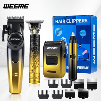 Men's Electric Grooming Kit 4-in-1 – Hair Clipper, Beard Trimmer, Electric Shaver & Nose Hair Trimmer Set, Gradient Design