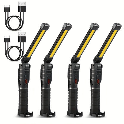 COB LED Work Light Magnetic Base Rechargeable USB 20000 Lumens 7 Modes 180° Rotation Portable for Entryways, Bedrooms and Living Spaces