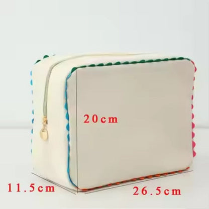 Large Capacity Lace Makeup Bag Women Elegant Floral Cosmetic Organizer Portable Travel Toiletry Bag Vanity Case Beige Birthday Bridesmaid