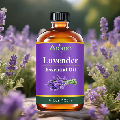 Lavender Essential Oil 4oz, Pure Aromatherapy Oil for Diffuser, Candle, Humidifier & Massage, Also in Eucalyptus