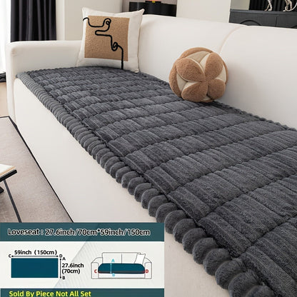 Sofa Cushion Cover Plush Velvet Washable Seat Pad Wavy Edge Soft Kapok Filling for Couch Loveseat 1 2 3 4 Seater