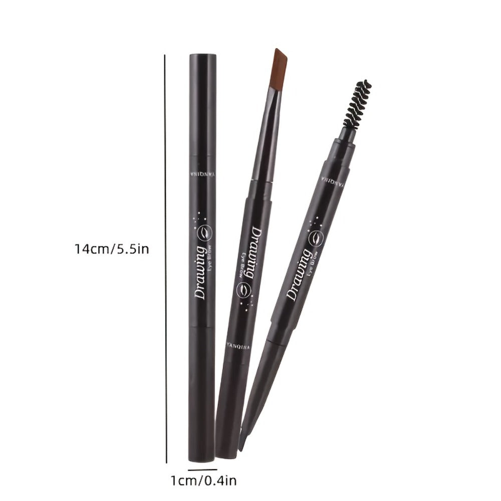Eyebrow Pencil 12-Pack Double-Ended Waterproof – Automatic Twist-Up Brow Pencil with Spoolie Brush, 4 Natural Shades