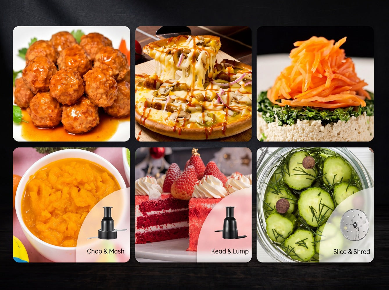 12 Cup Food Processor 6 Functions - Chopping, Slicing, Shredding, Purees & Dough, Large Electric Kitchen Food Processor for Meal Prep
