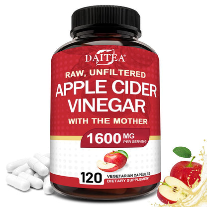 Apple Cider Vinegar Capsules 1600mg with Vitamin & Mineral Blend, Digestion for Bath Time, Home Spa and Personal Care