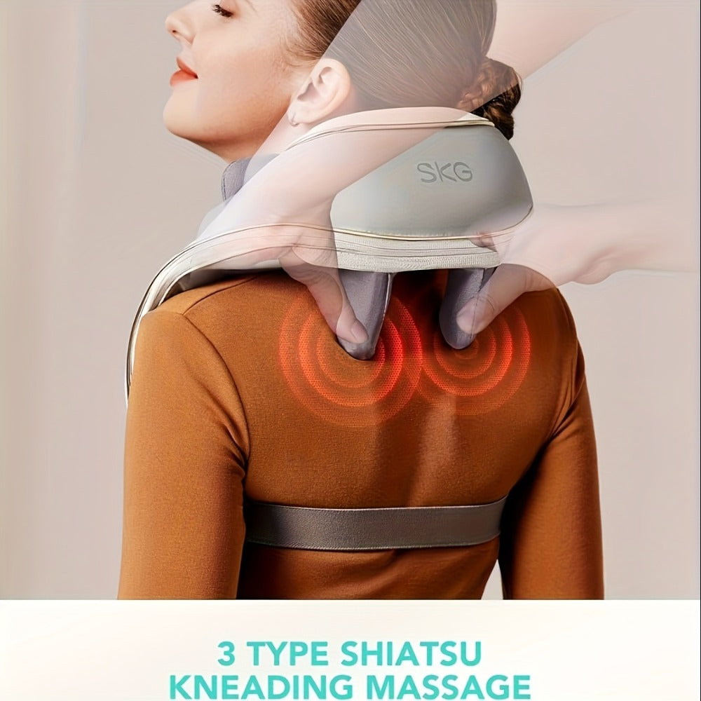 Neck Massager with Heat, 6D Shiatsu Cordless Deep Kneading Electric Massager for Neck, Shoulder, Back & Waist