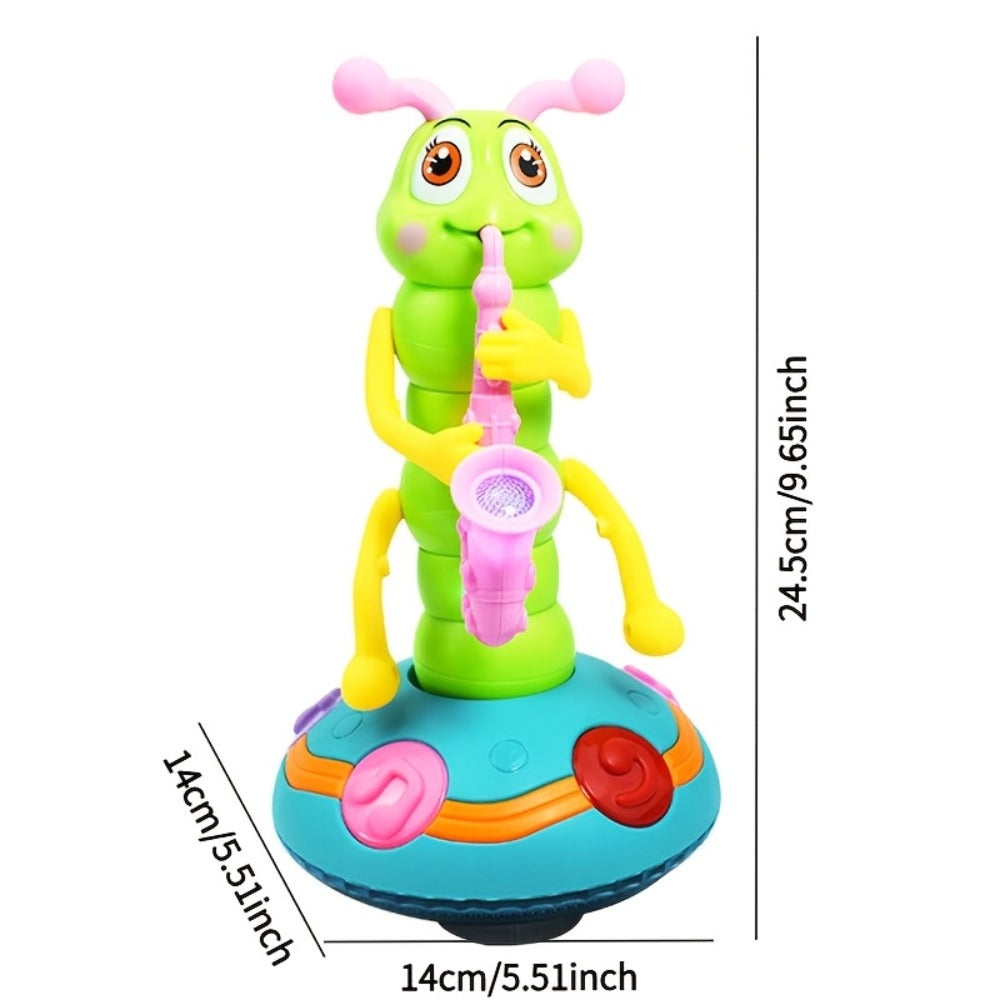 Caterpillar Saxophone Toy for Kids with LED Lights & Music - Electric Musical Instrument for Toddlers