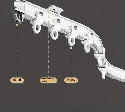 Flexible Curtain Rail Track, Bendable PVC Ceiling Mount Curtain Rod for Bay Window, Bathroom & Home Decor