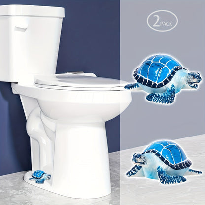 Decorative Toilet Bolt Covers Sea Turtle – 2pcs Cute Coastal Bathroom Decor Toilet Bolt Caps, Easy Install Fun Bathroom Accessories