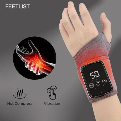 Heated Hand Massager Gloves, Rechargeable Vibrating Wrist & Hand Protector with 3-Speed Heat Control