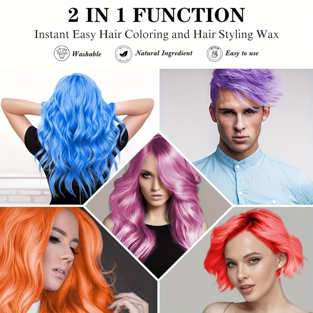 Temporary Hair Dye Wax 130g Instant Vivid Color Styling for Party Halloween Cosplay Festival, No Bleach No Damage