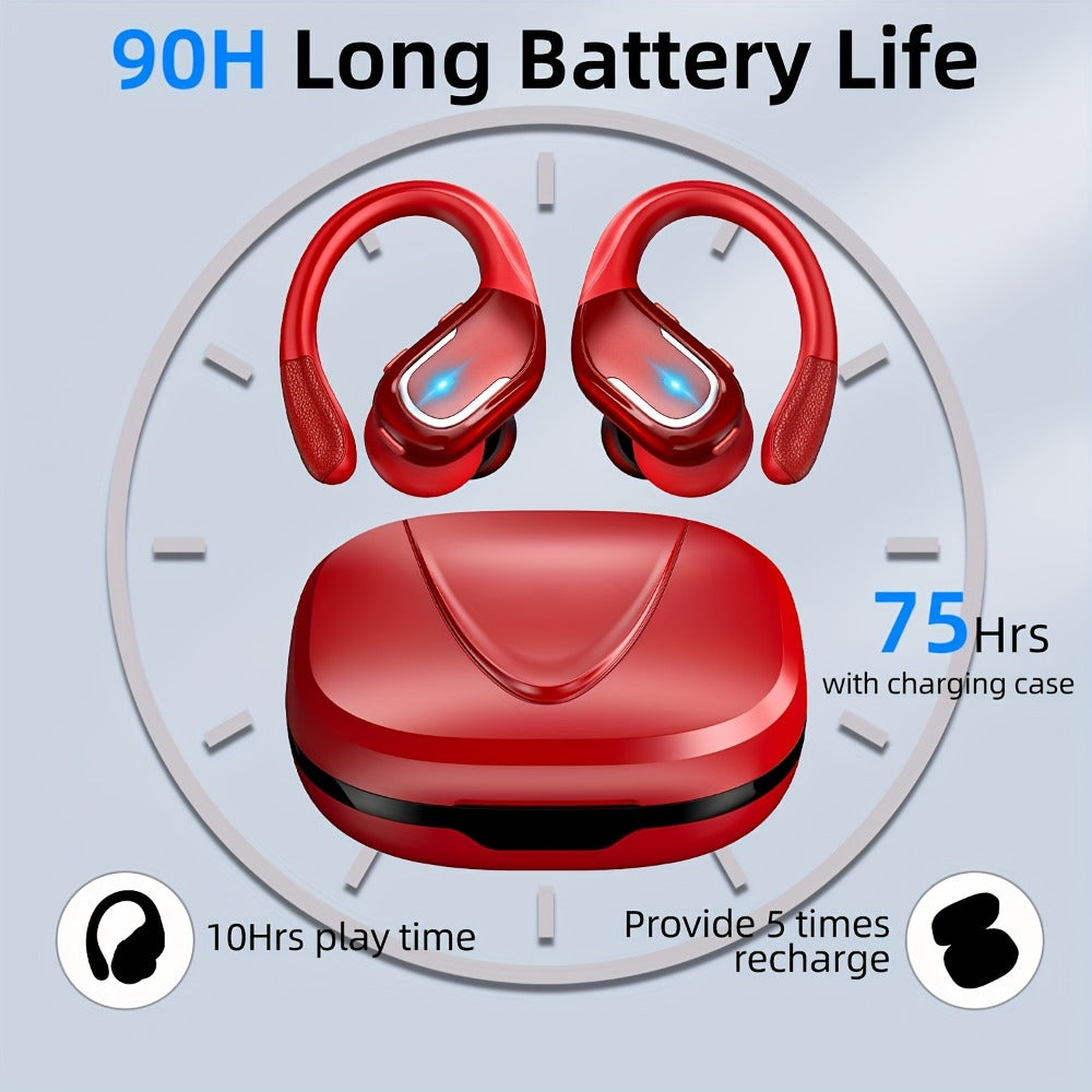LIFEBEE Earhook Wireless Earbuds Dual LED Display ENC Noise Canceling Pure Bass for Bedside Audio, Alarms and Room Entertainment