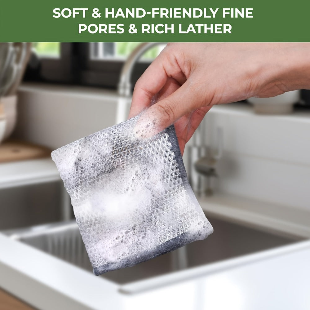 Stainless Steel Kitchen Scrubber Wire Cleaning Cloth Scratch Resistant Reusable Dish for Home Cooking, Dining and Outdoor Meals