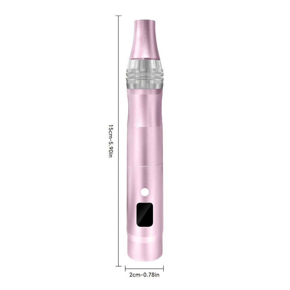 Microneedling Pen Electric 6-Speed Wireless Derma Pen 0.25mm Aluminum Alloy Cordless Skin for Bath Time, Home Spa and Personal Care