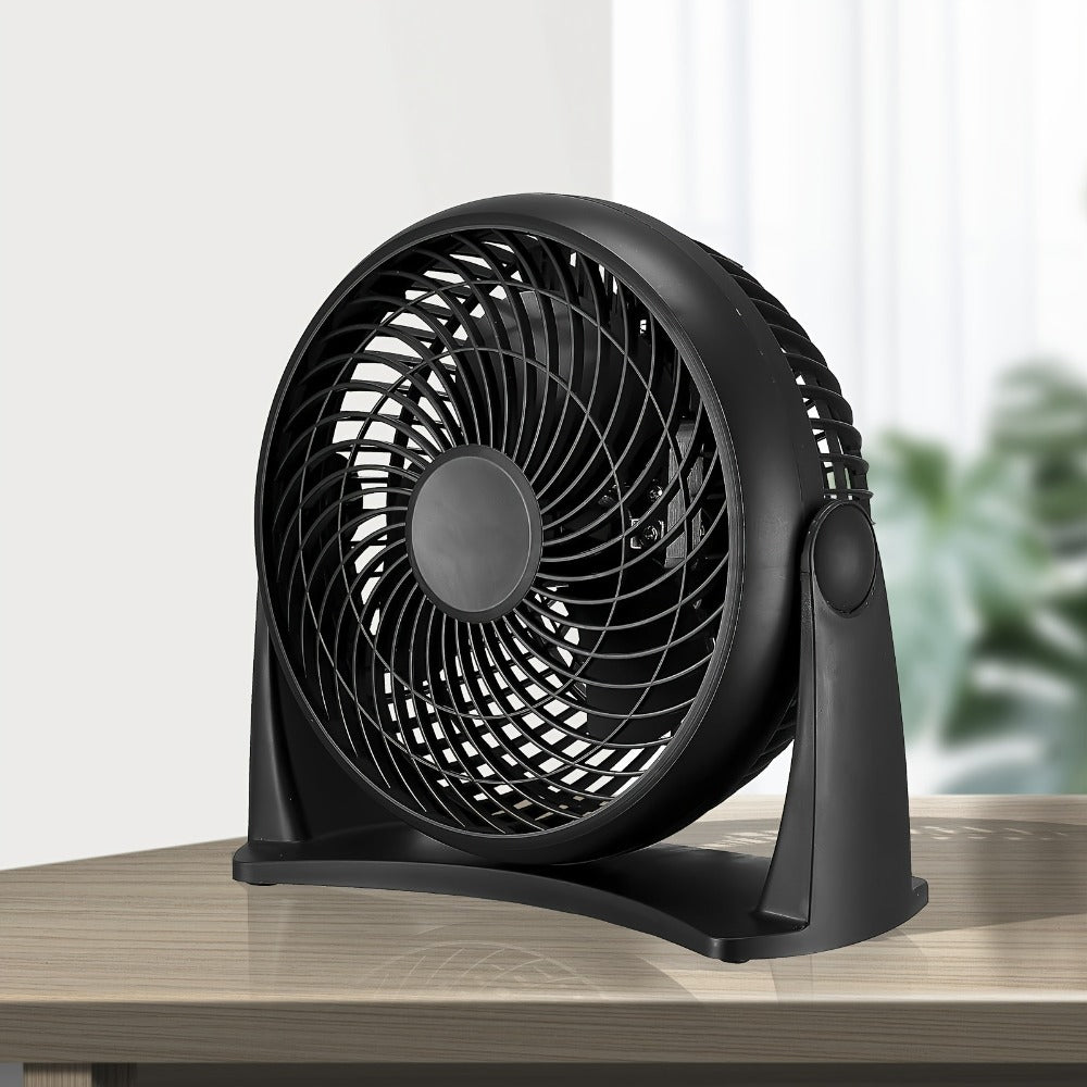 Turbo Table Fan 8 Inch 3-Speed Quiet Air Circulator, Wall Mountable with Adjustable Tilt and Carry Handle