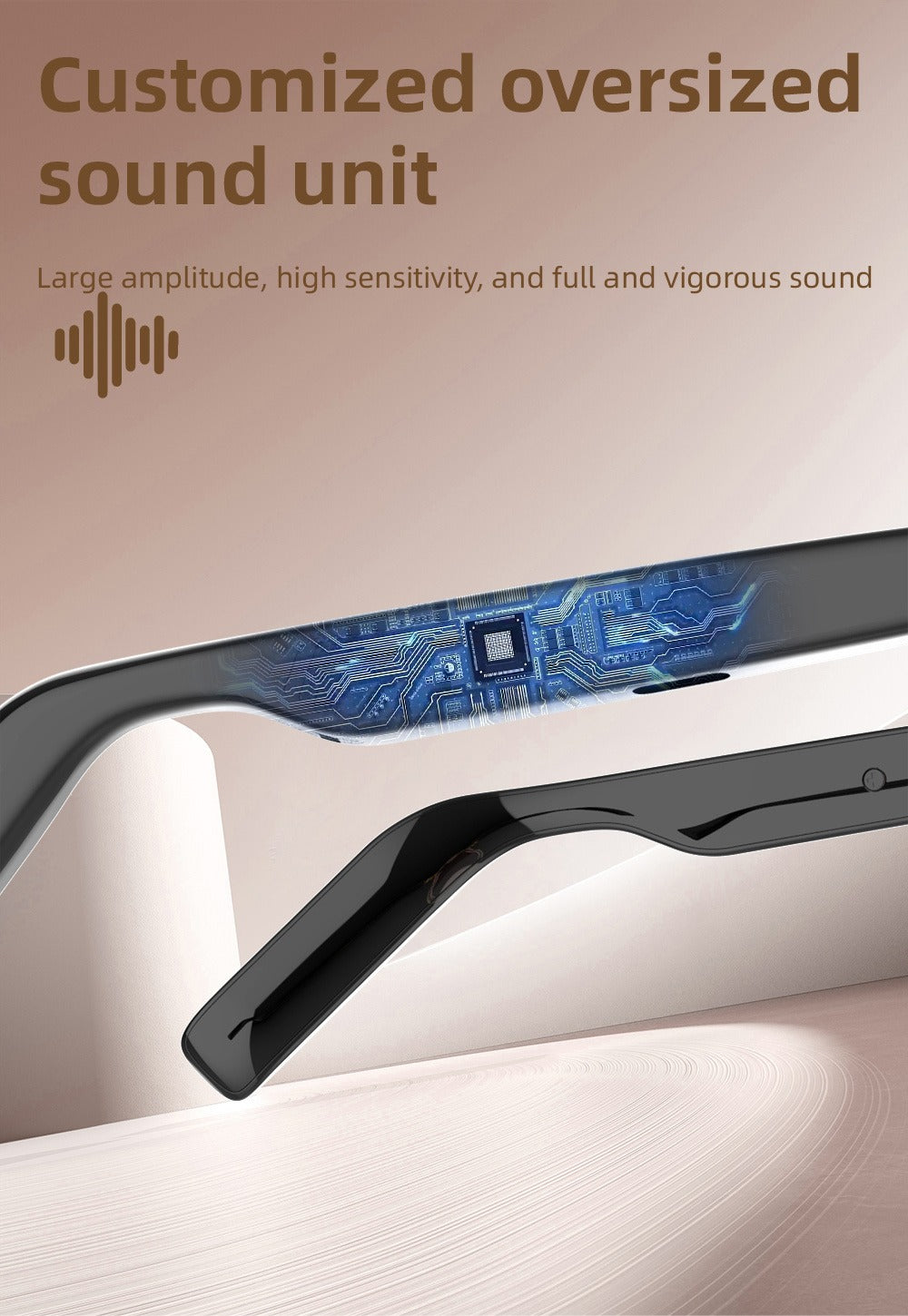 Stereo Smart Audio Glasses Touch Control Intelligent Noise Reduction Type-C Rechargeable for an Everyday Personal Care Routine