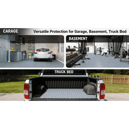 Garage Floor Mat Roll 7x16 FT Heavy Duty PVC Flooring for Parking, Waterproof Under-Car Protector for RV Trailer Workshop