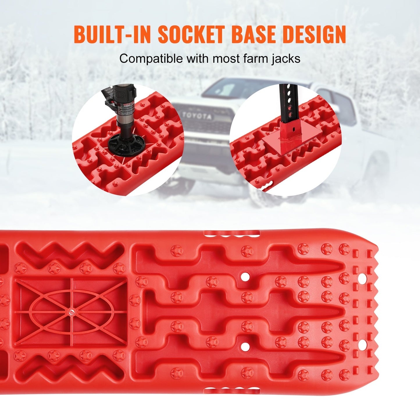 Traction Boards 2-Pack – 10-Ton Off-Road Vehicle Recovery Boards for Mud, Sand & Snow, High-Strength PP with Pull Straps & Storage Bag