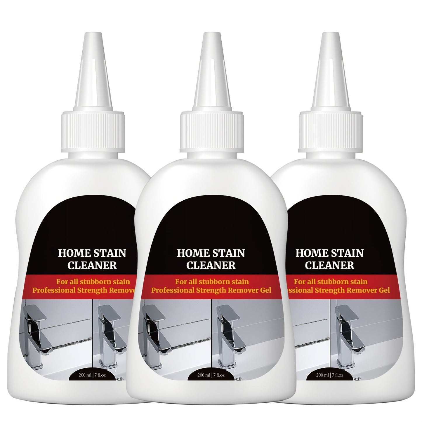 Black Stain Cleaner Gel 7 fl oz (200ml), Cleaning Gel for Washing Machine, Refrigerator, Grout, Sink