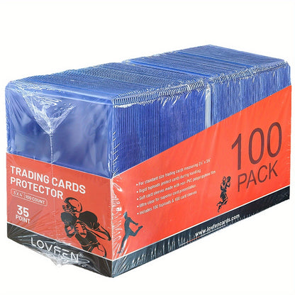 Trading Card Toploads 100 Pack + 100 Card Sleeves – Premium Hard Plastic 3x4 Top Loaders for Baseball Sports Cards