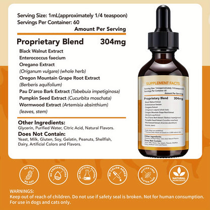 Pet Intestinal Cleanse Drops – Natural Herbal Supplement for Dogs & Cats with Wormwood & Black Walnut, Gut Health & Flora Balance Support