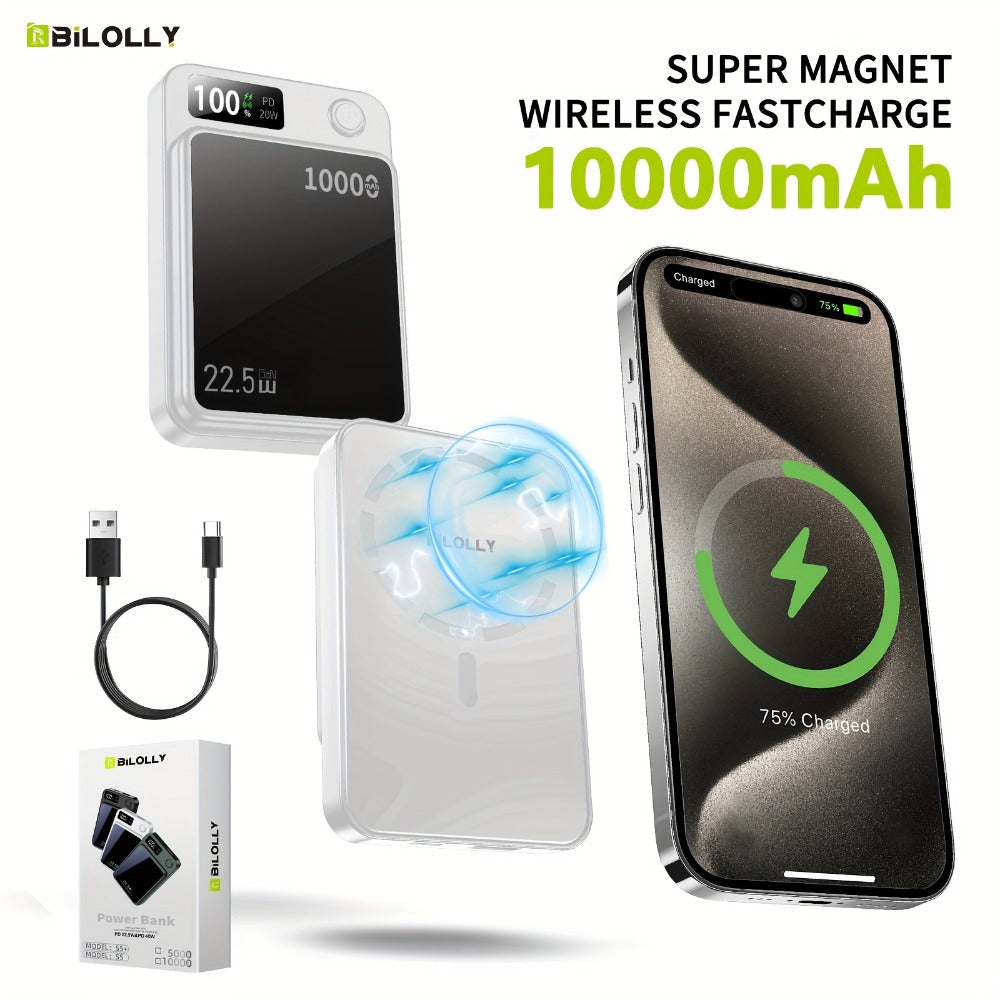 15W Magnetic Wireless Power Bank 5000 10000 15000mAh, 30W PD Fast Charging for an Everyday Personal Care Routine