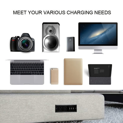Recessed Power Strip Flush Mount Desk Outlet - 2 AC Outlets & 3 USB-A Ports for an Everyday Personal Care Routine
