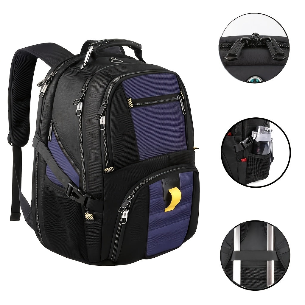 Large Laptop Backpack 50L – Fits 17 Inch Computer, Airline Approved Carry On, 3-Compartment Travel & College Backpack for Men Women | 8