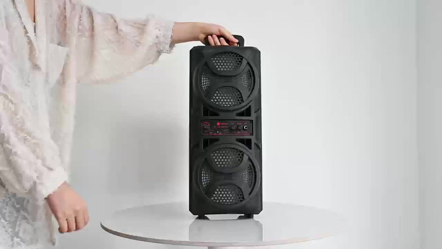 1200W PA Bluetooth Speaker with Wired Microphone & LED Lights, Portable Rechargeable Wireless Speaker