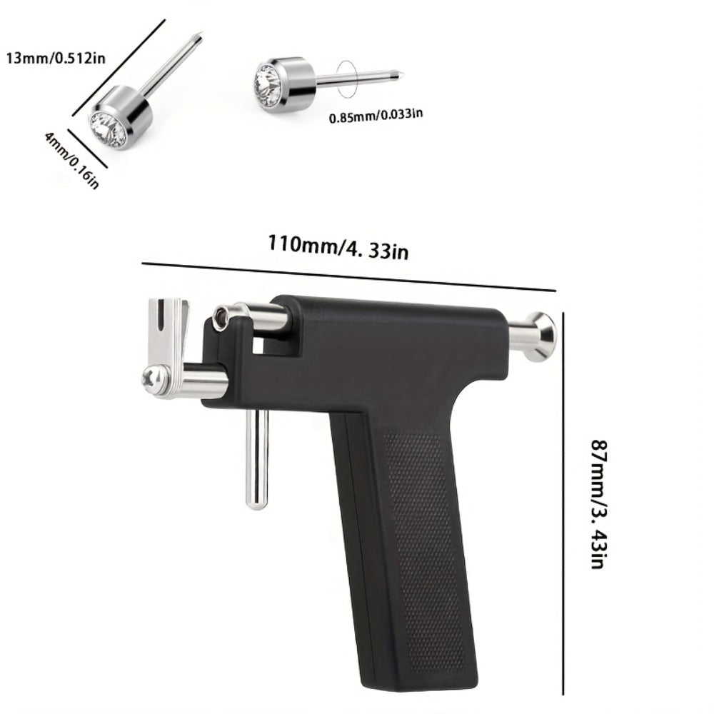 Ear Piercing Tool Set Reusable - Safe Ear Piercing Kit with Ear Studs, Professional Piercing Gun for Home & Salon Use