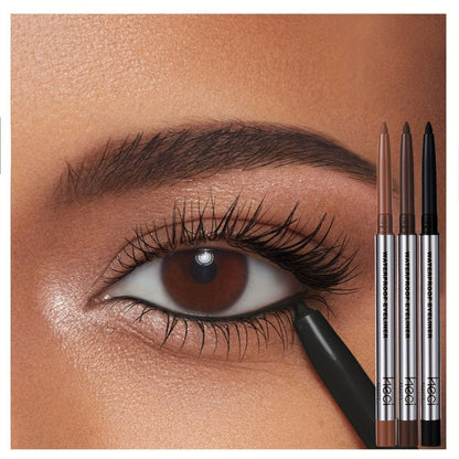 Quick-Dry Brown & Black Gel Eyeliner Pencil 3 Pack Waterproof Smudge-Proof, for Makeup, Travel and Everyday Vanity Use