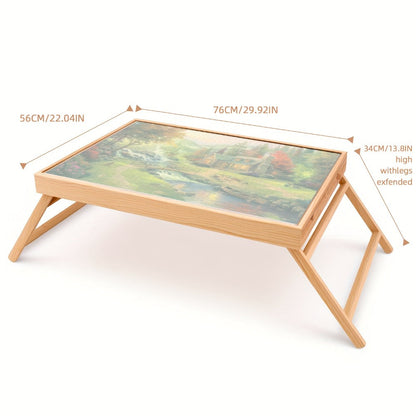 Foldable Puzzle Board Table with Legs – 29.9"x22" Elevated Wooden Jigsaw Desk, 4 Sorting Drawers, Back-Saving Ergonomic Design