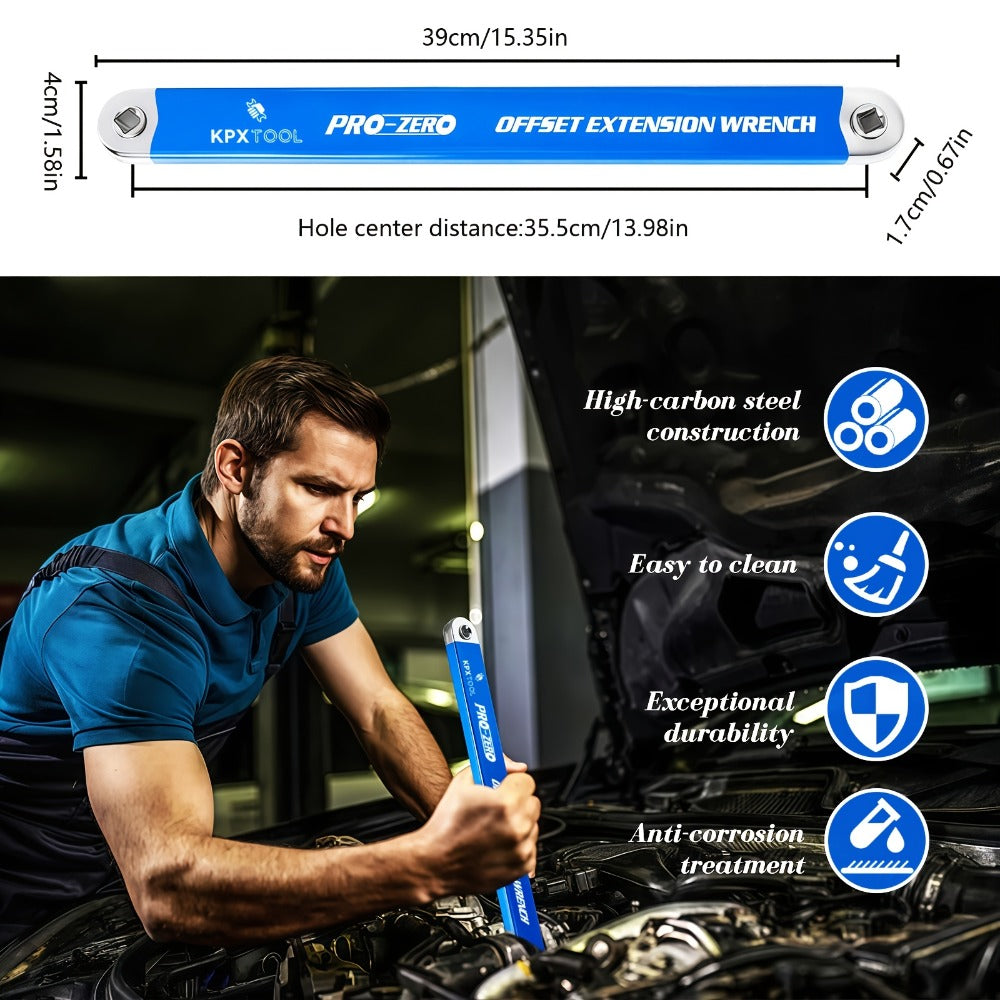 Offset Extension Ratchet Wrench Set with 1/4-, 3/8- and 1/2-Inch Adapters in Five Handle Colors