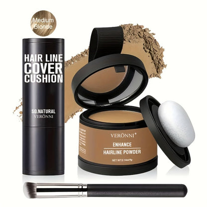 Hair Root Concealer Powder with Brush - Instantly Covers Gray Roots & Thinning Hairline, Plant-Based Keratin Formula
