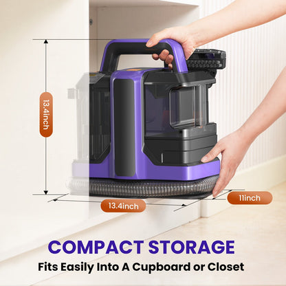 Portable Spot Cleaner for Carpet & Upholstery, Dual Brush Power Suction Stain Remover with Multifunctional Tools