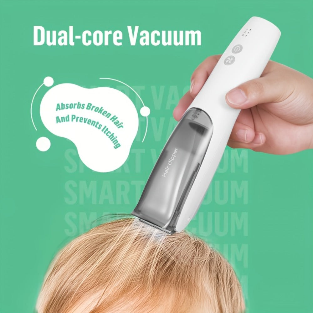 Hair Clipper Vacuum Collection Cordless Trimmer with Type-C Charging, Three Guide Combs and 45-Minute Runtime