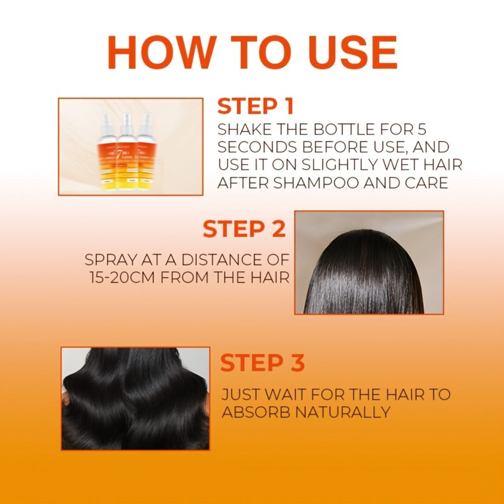 7-in-1 Leave-In Hair Essence Spray for Women - Anti Frizz Shine Boost Heat Protection Deep for Bath Time, Home Spa and Personal Care