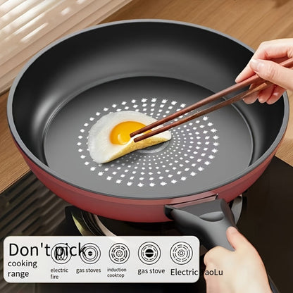 Nonstick Frying Pan with Lid 9.45 10.24 11.02 Inch Cast Iron Style Flat Bottom Skillet for Home Cooking, Dining and Outdoor Meals