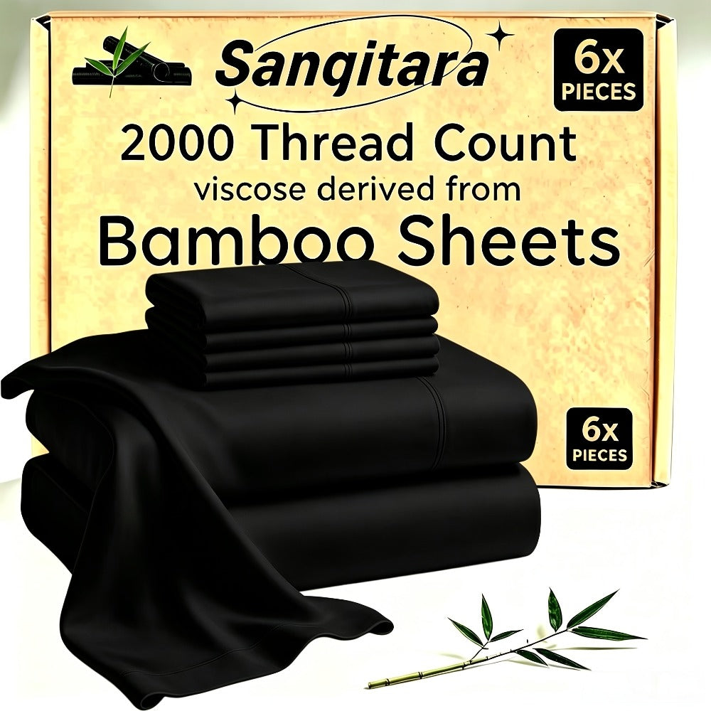 Cooling Fitted Sheet Bamboo Blend Ultra-Soft Deep Pocket Bed Sheet for Hot Sleepers Twin Full Queen King Size Machine Washable Breathable