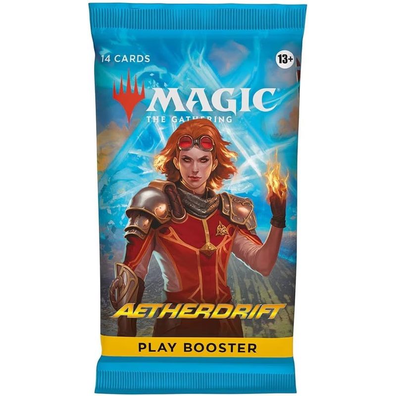 MTG Aetherdrift Play Booster Pack, Magic The Gathering 14-Card Sealed Pack, 1-4 Rares Per Pack, Foil in Every Pack